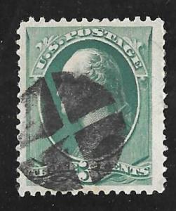 207 3 cents SUPERB Fancy Cancel Sun Cross Stamp used VF