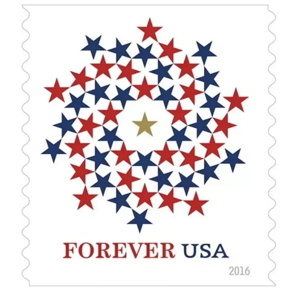 2016 Patriotic Spiral Stars  forever stamps  10 Booklets 100pcs