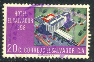 EL SALVADOR 1958 20c INTERCONTINENTAL HOTEL Issue Sc 701 VFU