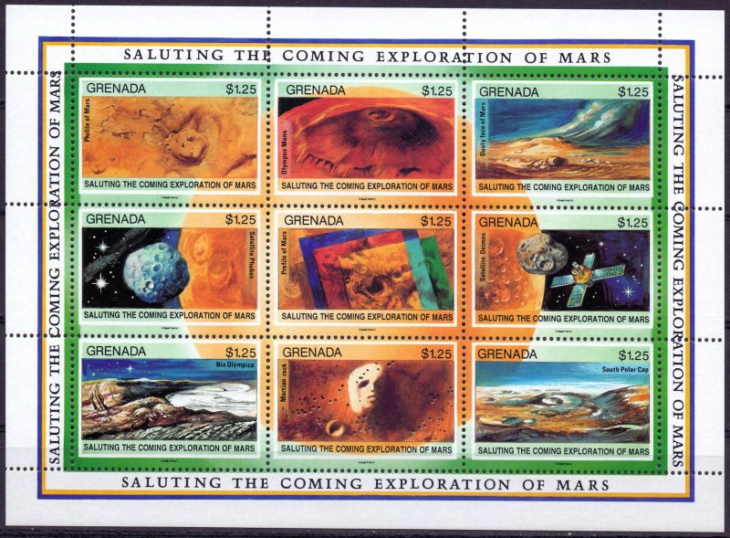 Grenada. 1991. 2278-2313 bl285-287. Space. MNH.