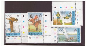 BERMUDA SC.453-56 1984 OLYMPICS MNH COMP. SET YE26
