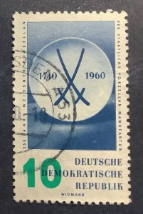 Germany DDR 1960 Scott 505 used - 10pf,  Meissen Porcelain Factory, 250th anniv