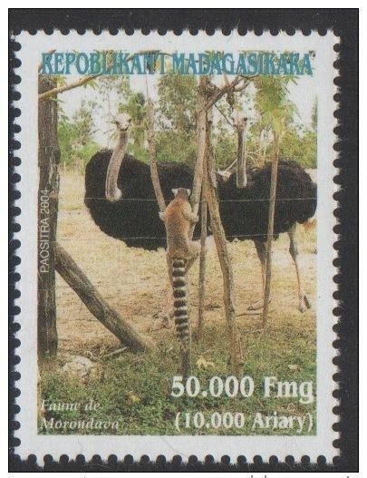 Madagascar 2004 Mi.2626 Morondova Wildlife Lemurian Ostrich Bird Wildlife MNH**-