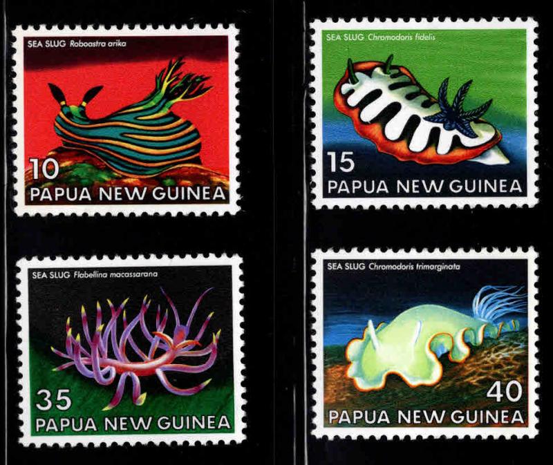 PNG Papua New Guinea Scott 482-485 MNH** sea slug set