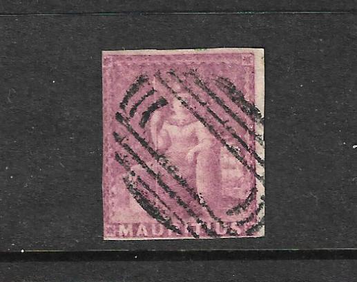 MAURITIUS 1858-62 9d MAGENTA  FU SG 29