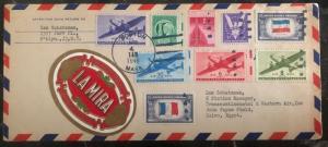 1946 Boston Ma USA Airmail Colorful Cover To Cairo Egypt La Mira Cigars Label