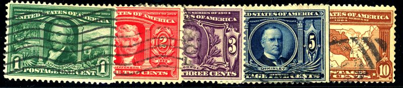 U.S. #323-327 USED SET