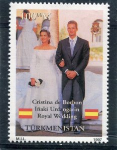 Turkmenistan 1997 SPANISH ROYAL WEDDING Stamp Perforated Mint (NH)