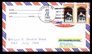 1969 APOLLO 11 SPLASH DOWN DAY - JULY 24TH - APOLLO, PA - U.S. #1373  (ESP#356)