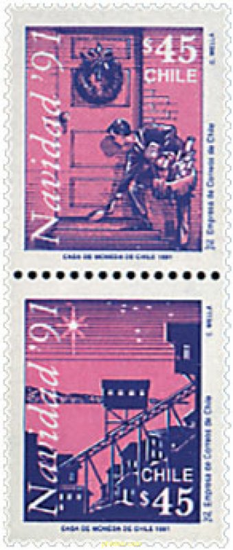 5947 MNH CHILE 1991 NAVIDAD
