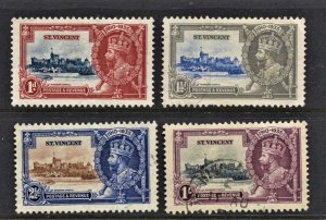 STAMP STATION PERTH - St Vincent #134-137 KGV Silver Jubilee VFU CV$25.00