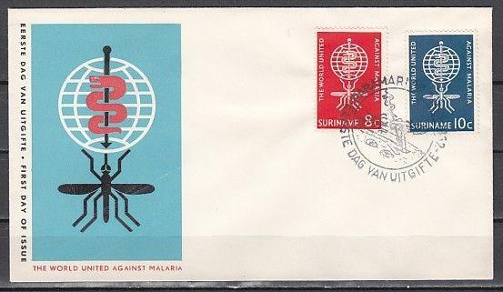 Suriname, Scott cat. 304-205. World Against Malaria issue. First day cover. *