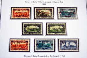 COLOR PRINTED FRENCH SYRIA 1916-1946 STAMP ALBUM PAGES (56 illustrated pages)