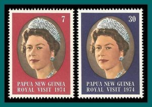 Papua New Guinea 1974 Royal Visit, MNH  397-398,SG268-SG269