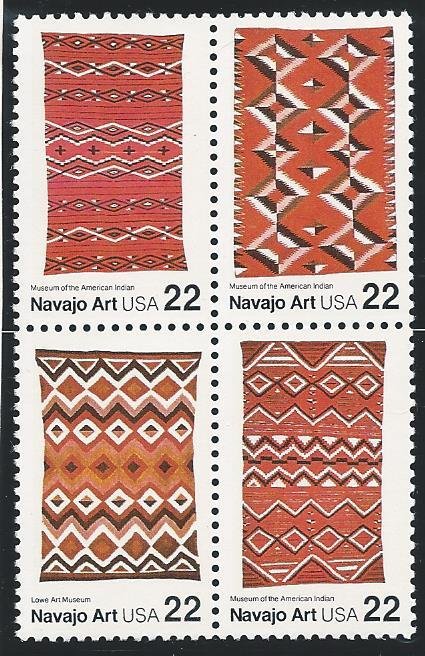 US Cat # 2235-38, Block of 4, Navajo Art, M-NH*-