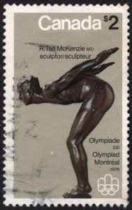 Canada SC#657 $2.00 The Diver by R. Tait McKenzie (1975) Used