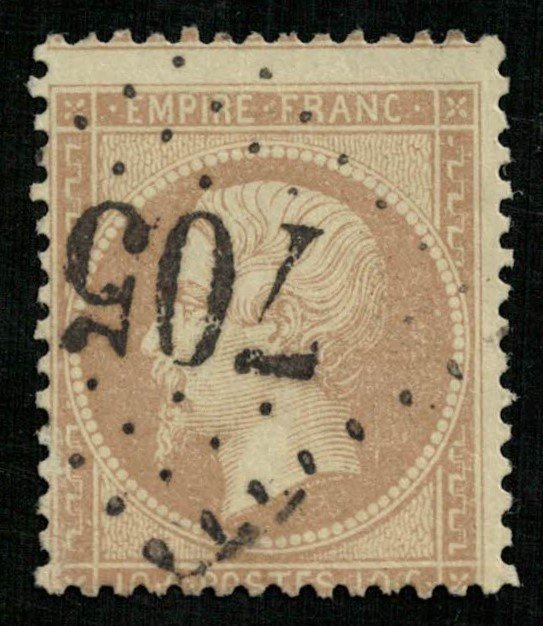 France, 1862-1871 Emperor Napoléon III, Perforated, MC #20 (4302-Т)