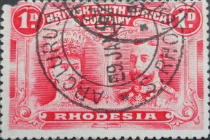 Rhodesia Double Head One Penny with ARCTURUS P.O. with blank (DC) postmark 