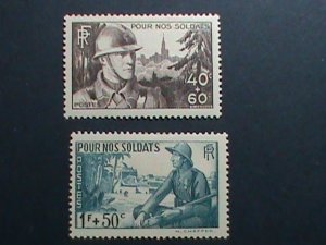 ​FRANCE STAMP:1940 SC#B94-5 FRANCE SOLDER & COLONIAL TROOPER MINT STAMP SET-VF