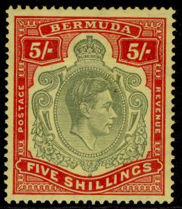 BERMUDA GVI SG118d, 5s pale bluish green & carm-red/pale yell, M MINT. Cat £110.