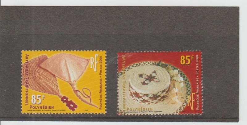 French Polynesia  Scott#  787-788  MNH  (2000 Native Woven Crafts)