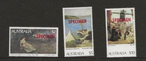 Australia 1972-9 Paintings optd Specimen $2, 5 & 10   MNH