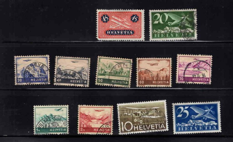 SWITZERLAND AIRMAIL COLLECTION LOT USED SOUND x11