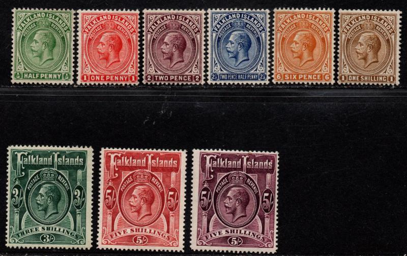 $Falkland Islands Sc#30-38 M/LH/F-VF, Partial set, CV. $641