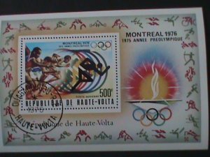 ​UPPER VOLTA-1976-OLYMPIC GAMES-MONTREAL'76 CTO S/S -FANCY CANCEL-VERY FINE