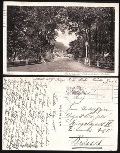 FP10 GERMANY 1914-18 Park in Gera Postcard. Feldpost mark on Postal Seal. Mailed