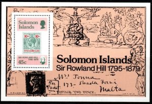 SOLOMON ISLANDS SGMS387 1979 DEATH CENTENARY OF SIR ROWLAND HILL MNH