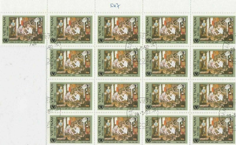 Vietnam Family Scene Stamps Crafts Decoupage or Collect Ref 28311