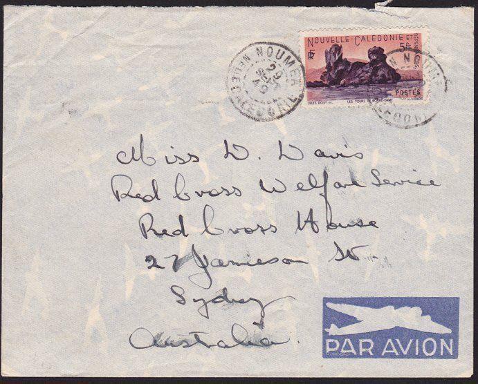 NEW CALEDONIA 1949 airmail cover to Australia - 5f single franking.........68818