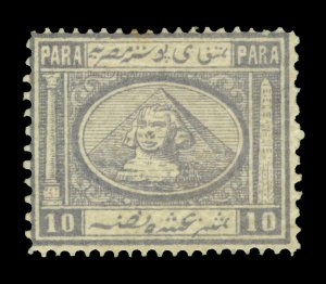 EGYPT  1869  Sphinx and Pyramid   10pa lilac  Scott # 9  mint MH