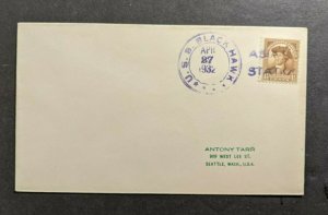 1932 USS Black Hawk Navy Cover to Settle Washington Asiatic Station Cancel