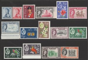 FIJI 1962 QEII Pictorial set 1d - £1 wmk crown CA (SG w12). MNH **.