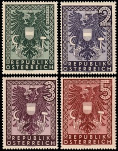 ✔️ AUSTRIA 1945 - HIGH KRONEN VALUES EAGLES -   Sc. 451/454 MNH ** [11AT61]