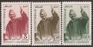 Morocco - Northern Zone 1960 Sultan Mohammed V - 3 Stamp Set MNH #9-11