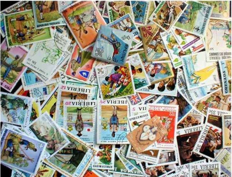 Scouting on Stamps Collection - 200 Different Stamps