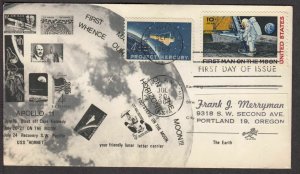 1969 Moon Landing Sc C76-274 Apollo 11, FDC 1st cachet Frank J. Merryman (B