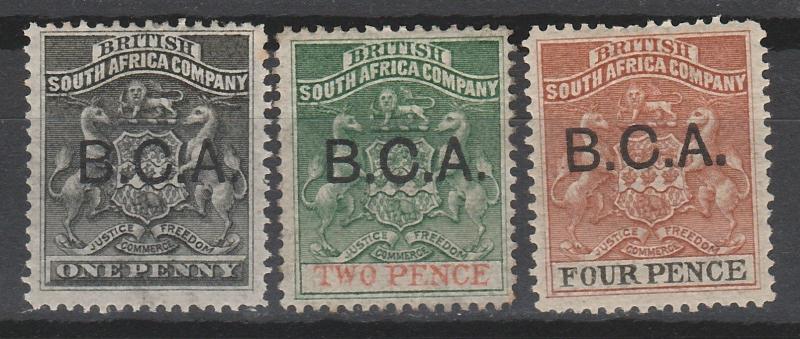 BRITISH CENTRAL AFRICA 1891 ARMS 1D 2D AND 4D