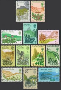 Tristan da Cunha 162-173, MNH. Michel 162-173. Native flora, 1972. Birds, Views.