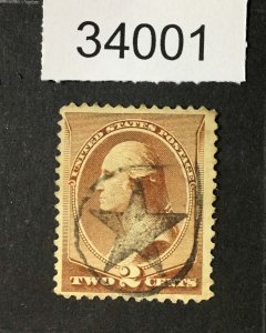 MOMEN: US STAMPS #210 STAR CANCEL USED LOT #34001