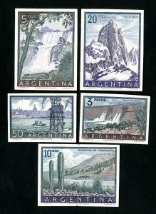 Argentina Stamps # 638-42 XF Card back proofs