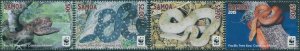 Samoa 2015 SG1321a-1324a WWF Tree Boa coloured edges set MNH