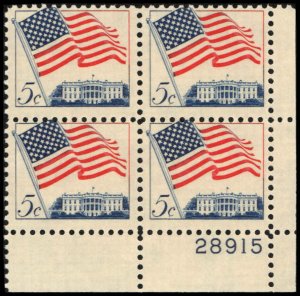 US #1208a U.S. FLAG MNH LR PLATE BLOCK #28915