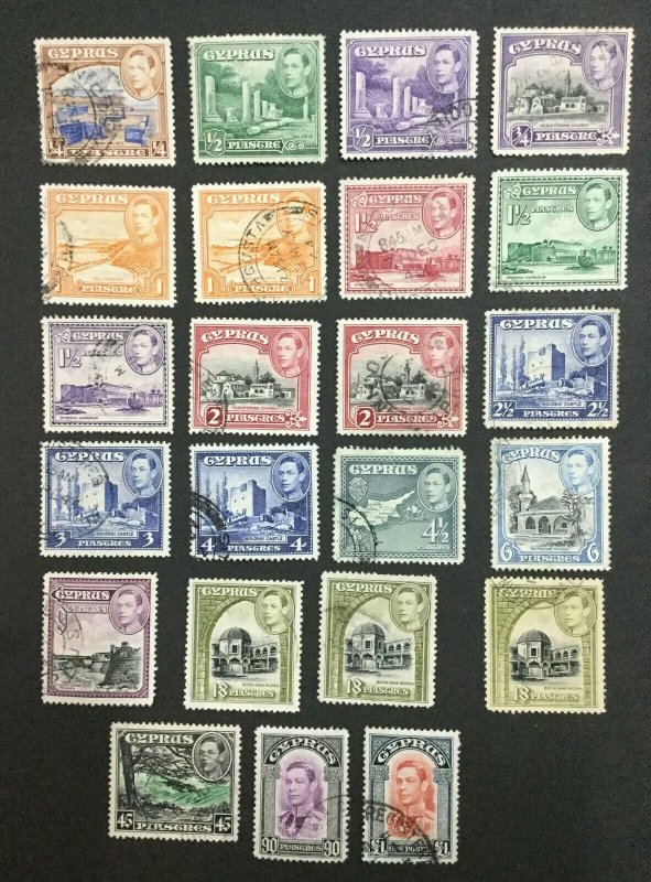 MOMEN: CYPRUS SG #151-163,155b 1938 USED LOT #204274-10072