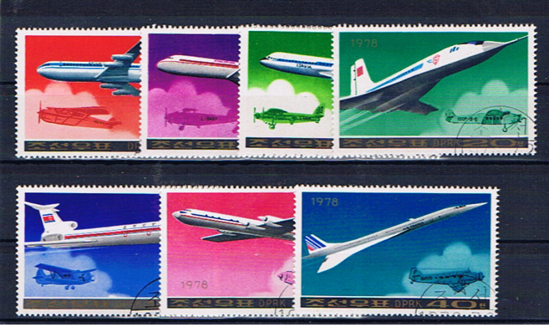 NORTH KOREA 1978 AIRCRAFT SET OF SEVEN