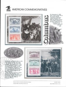Just Fun Cover #2624-29 Columbian Souvenir Sheets Commemorative Panel (10833)