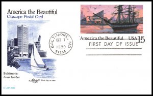 US UX136 Baltimore Harbor Artmaster Postal Card U/A FDC